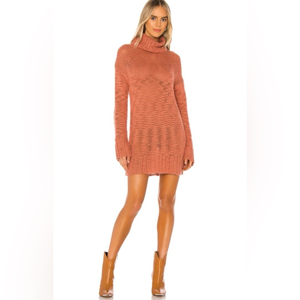 Lover and Friends Pink Turtleneck Sweater Dress